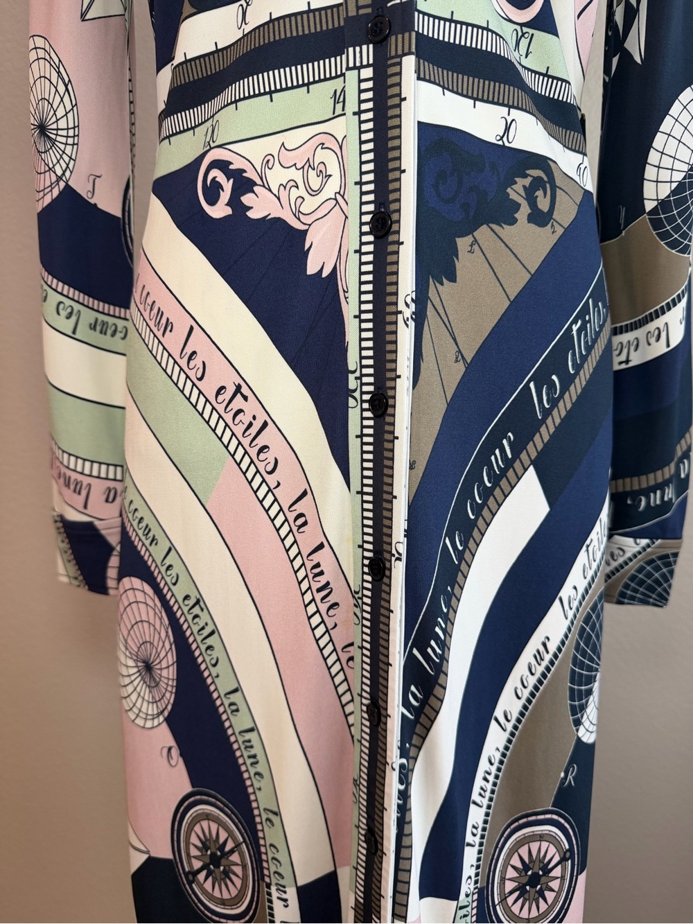 Tory Burch Crista Constellation Scarf Print Shirt Dress | Small - Picture 5 of 8